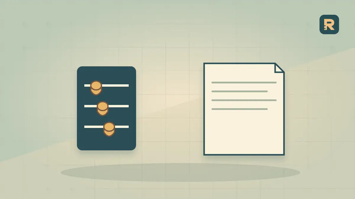 A compact counting frame stands beside a broad paper ledger, illustrating different amounts of ad inventory rather than a measured plot.