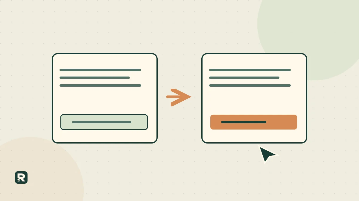 Two page actions are compared side by side; the illustration does not predict a winning button.