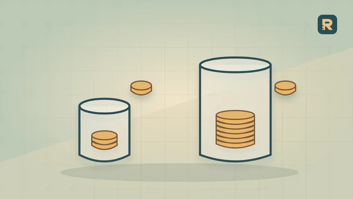 A small payment vessel and a large one each lose an equal fixed copper token, illustrating why fixed fees weigh more on small payments.