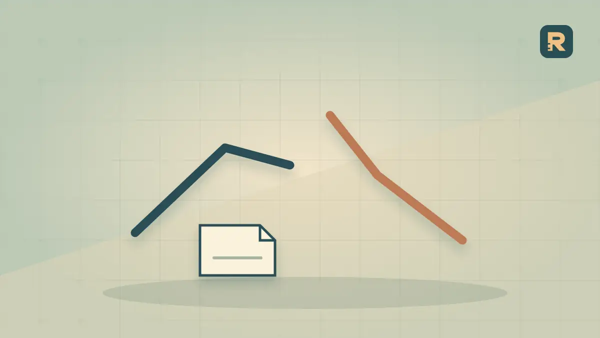 A short upward paper track sits beside a longer downward copper track, conceptually comparing different retail time windows.