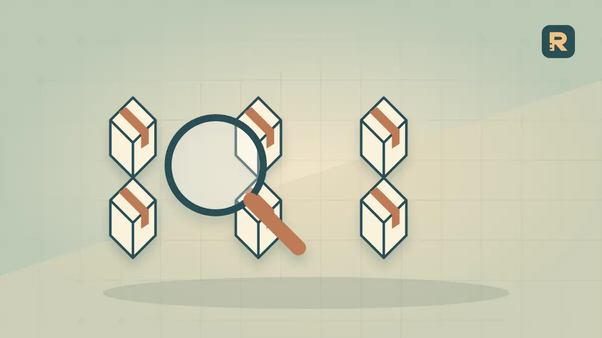 A magnifying glass covers only part of a larger field of paper objects, illustrating a selected sample and what it leaves out.