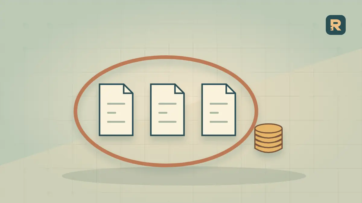 One session loop surrounds three separate paper pages beside a coin, illustrating sessions and pageviews as different counts.