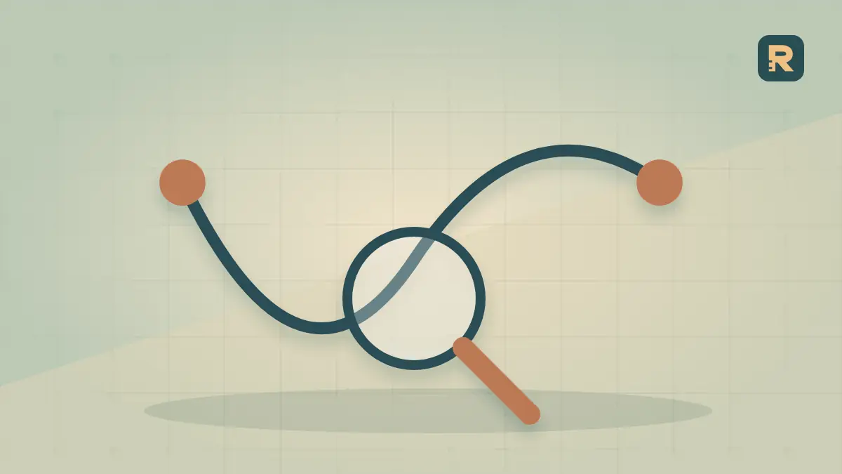 Two endpoint pillars are connected by a curved path with a dip between them, illustrating what endpoints can hide.